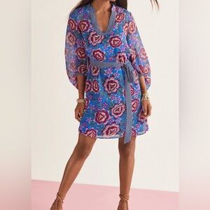 CAbi 5612 - Floral Dress w/ Belt - Beach Coverup